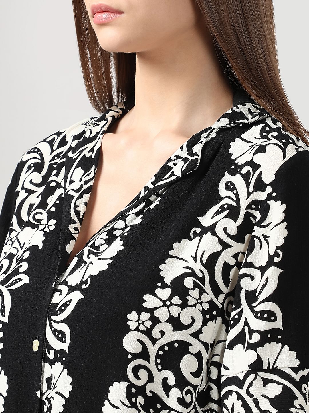 Black Printed Viscose Shirt