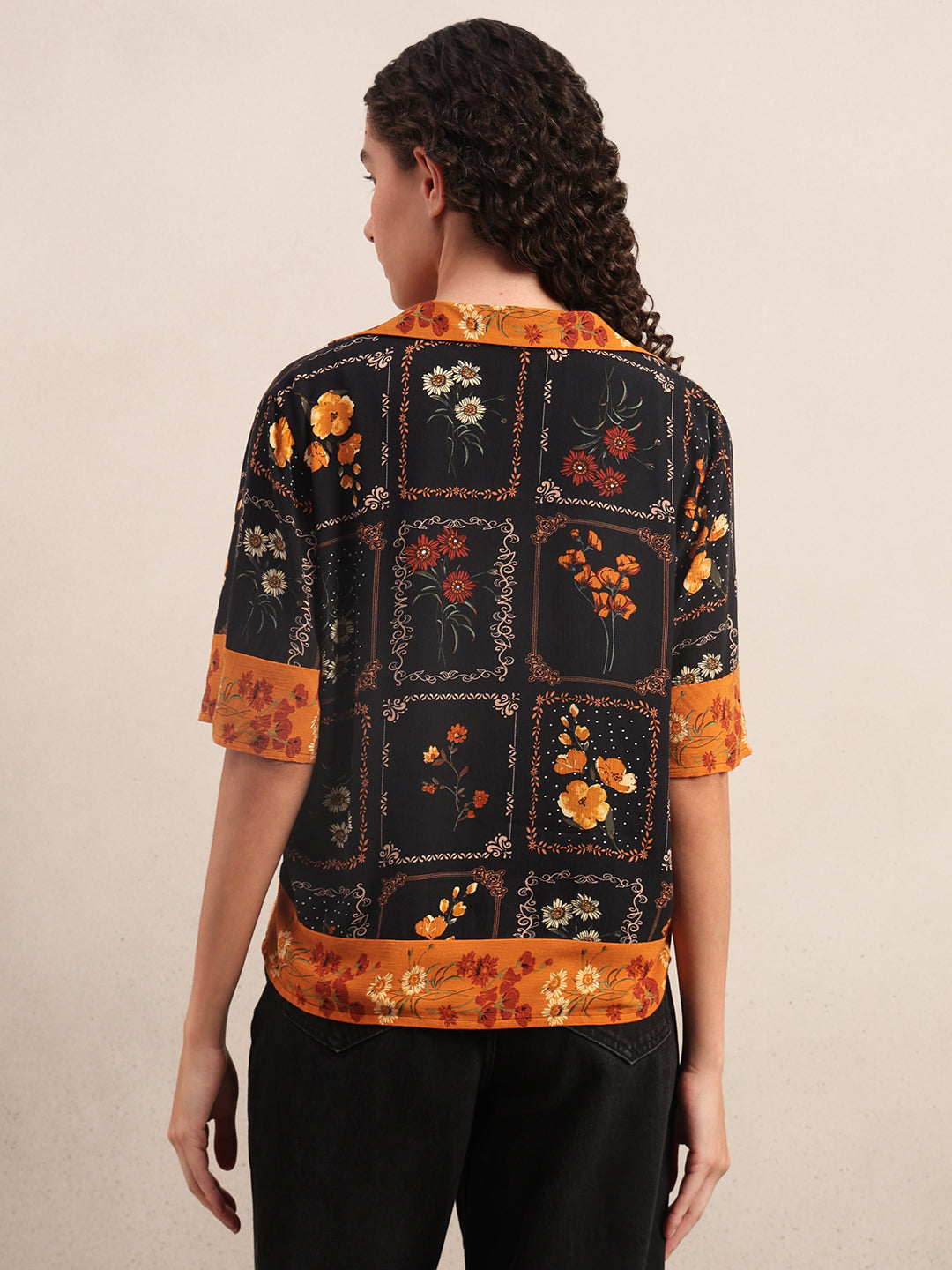 Floral Viscose Short Sleeves Shirt