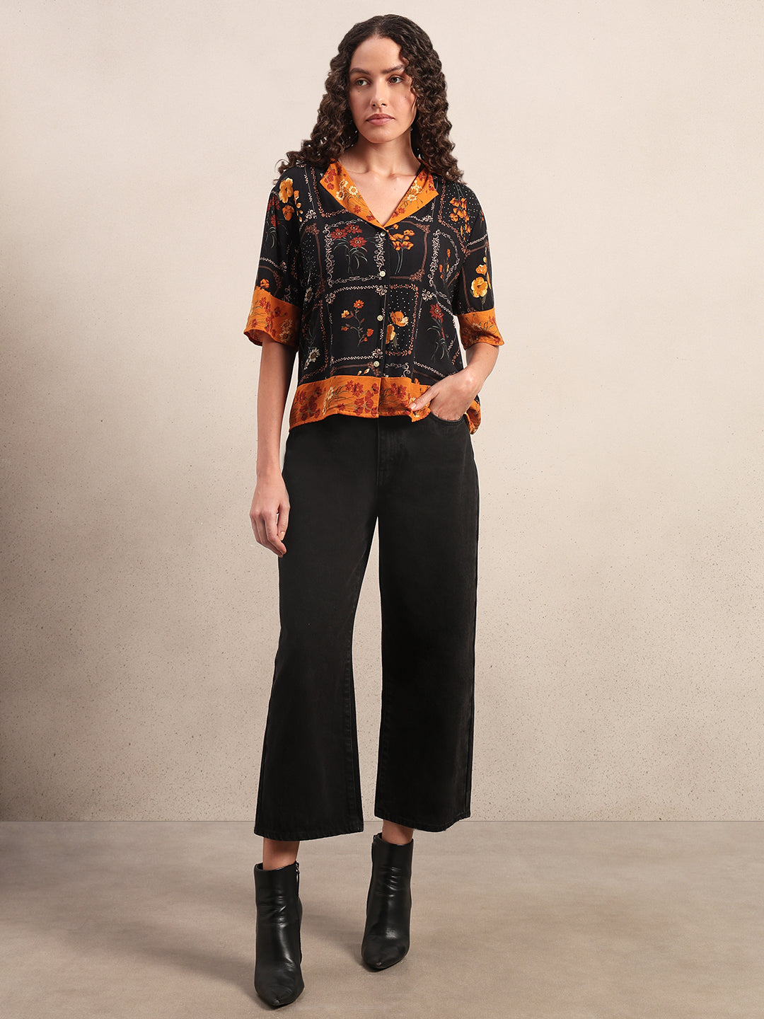 Floral Viscose Short Sleeves Shirt