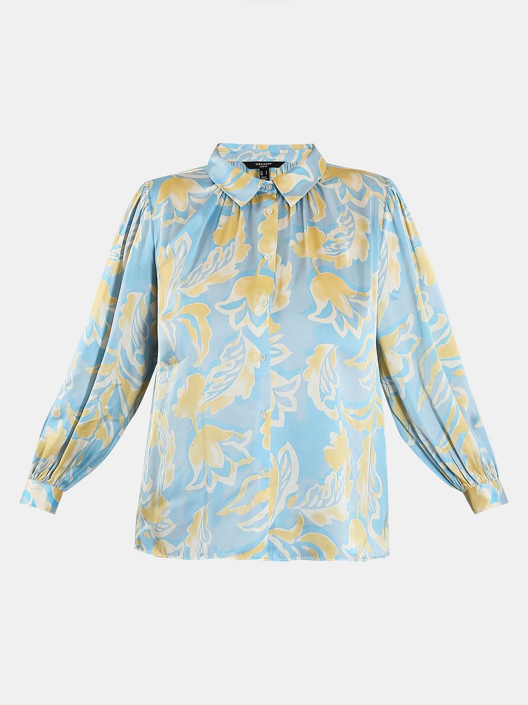 Curve Blue Printed Shirt