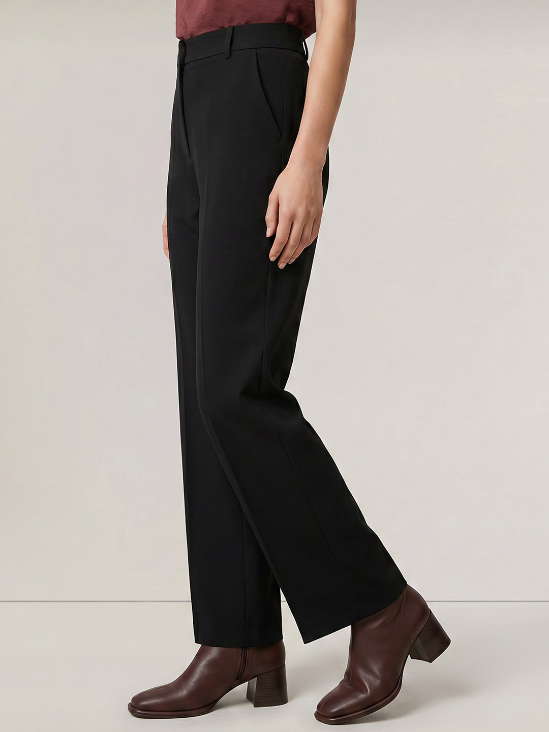 Cropped Slim Fit Tailored Pants