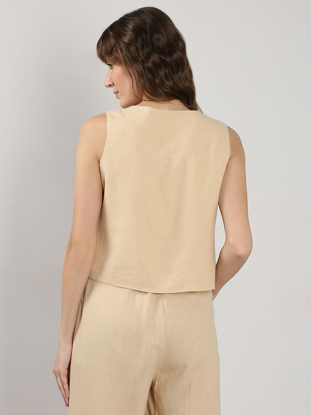 Beige Co-Ord Set Waistcoat