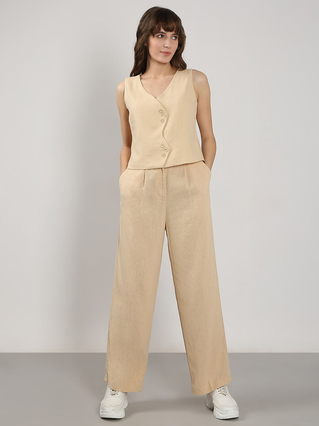 Beige Co-Ord Set Waistcoat