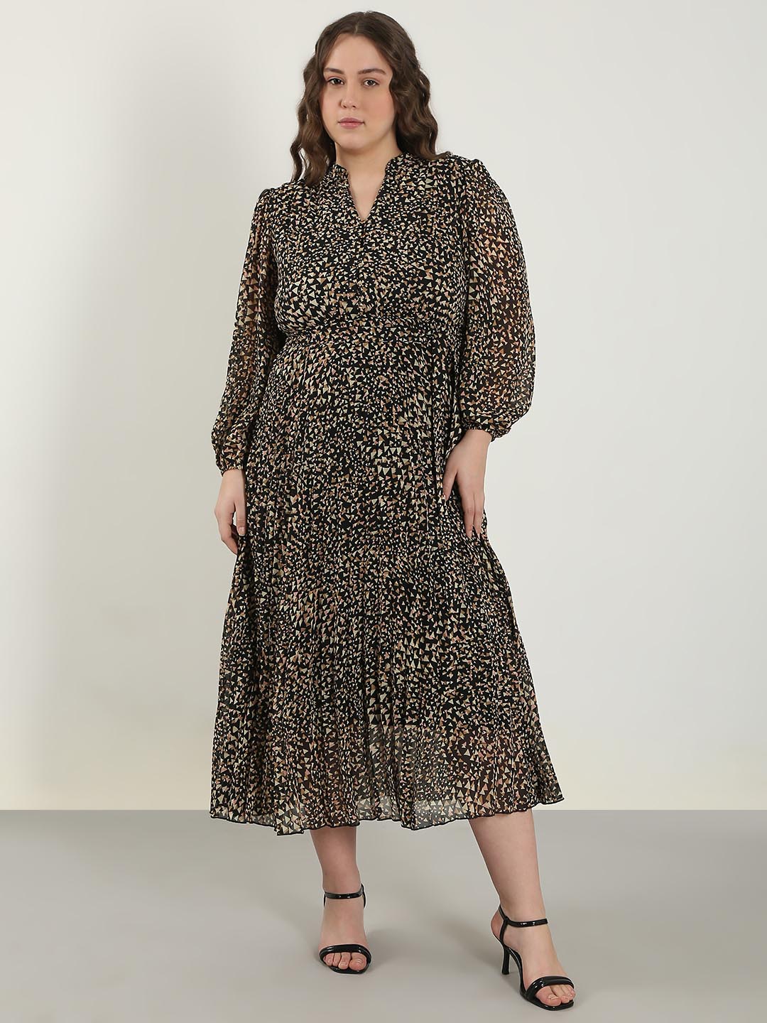 Vero Moda Curve Black Printed Midaxi Dress