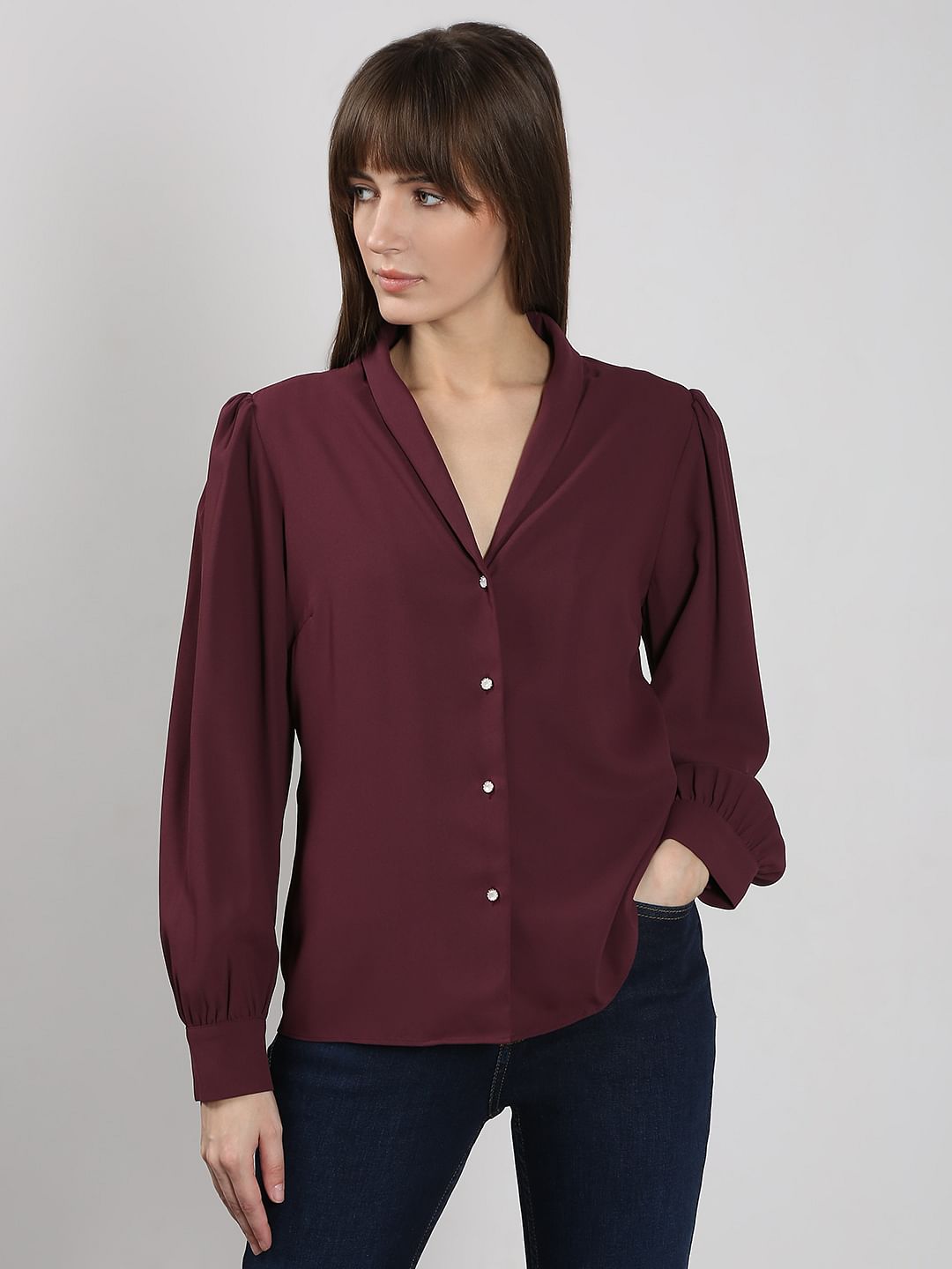 womens shawl collar shirt