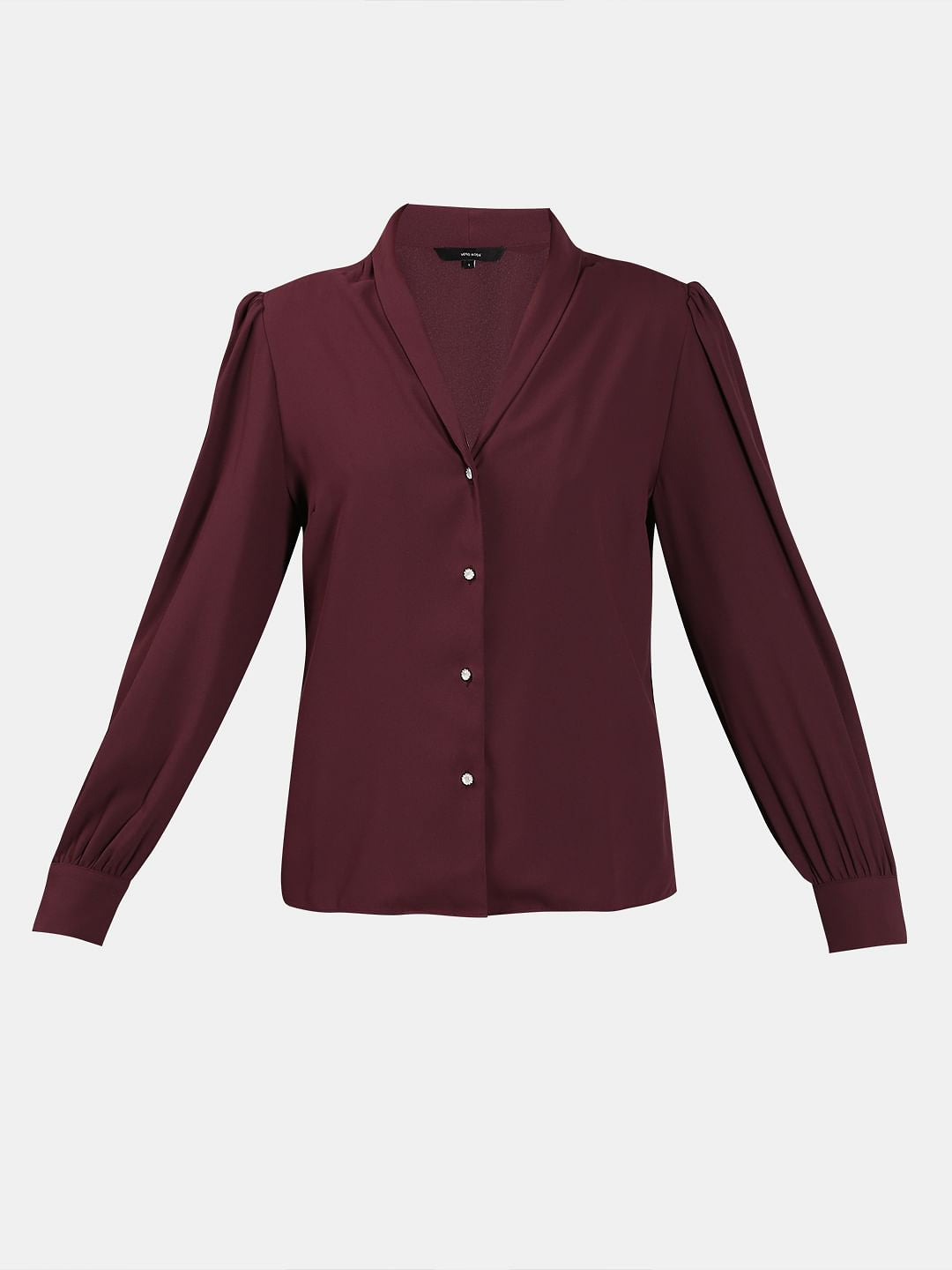 Wine Shawl Collar Shirt