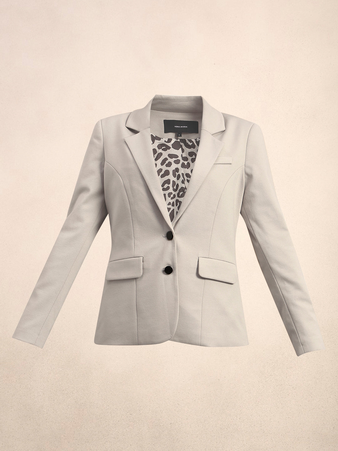 Animal Print Lining Tailored Blazer