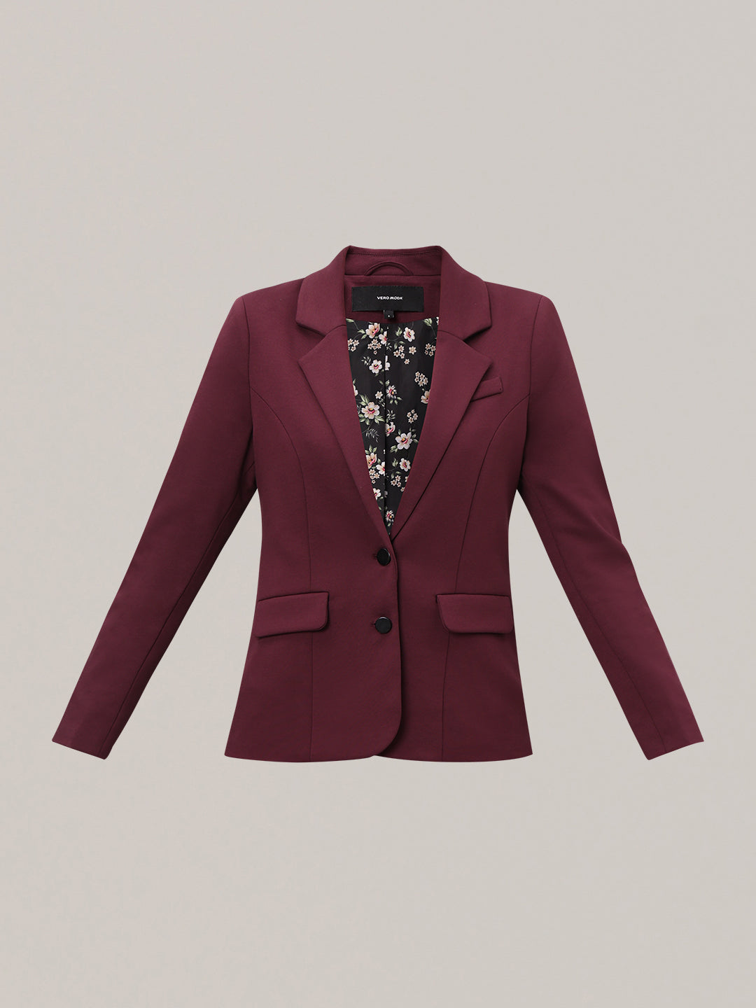 Burgundy Fitted Blazer