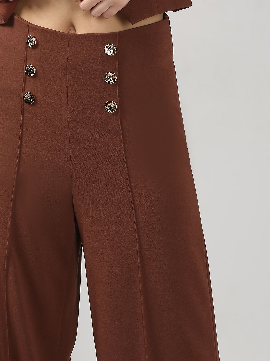 Brown High Rise Pants