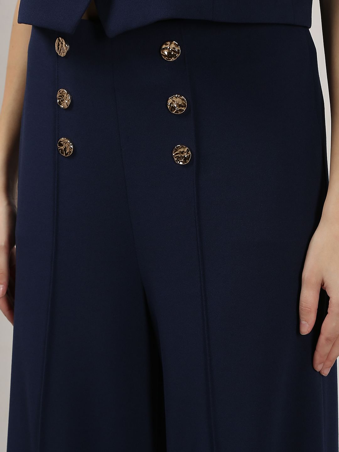 Navy Blue High Rise Pants