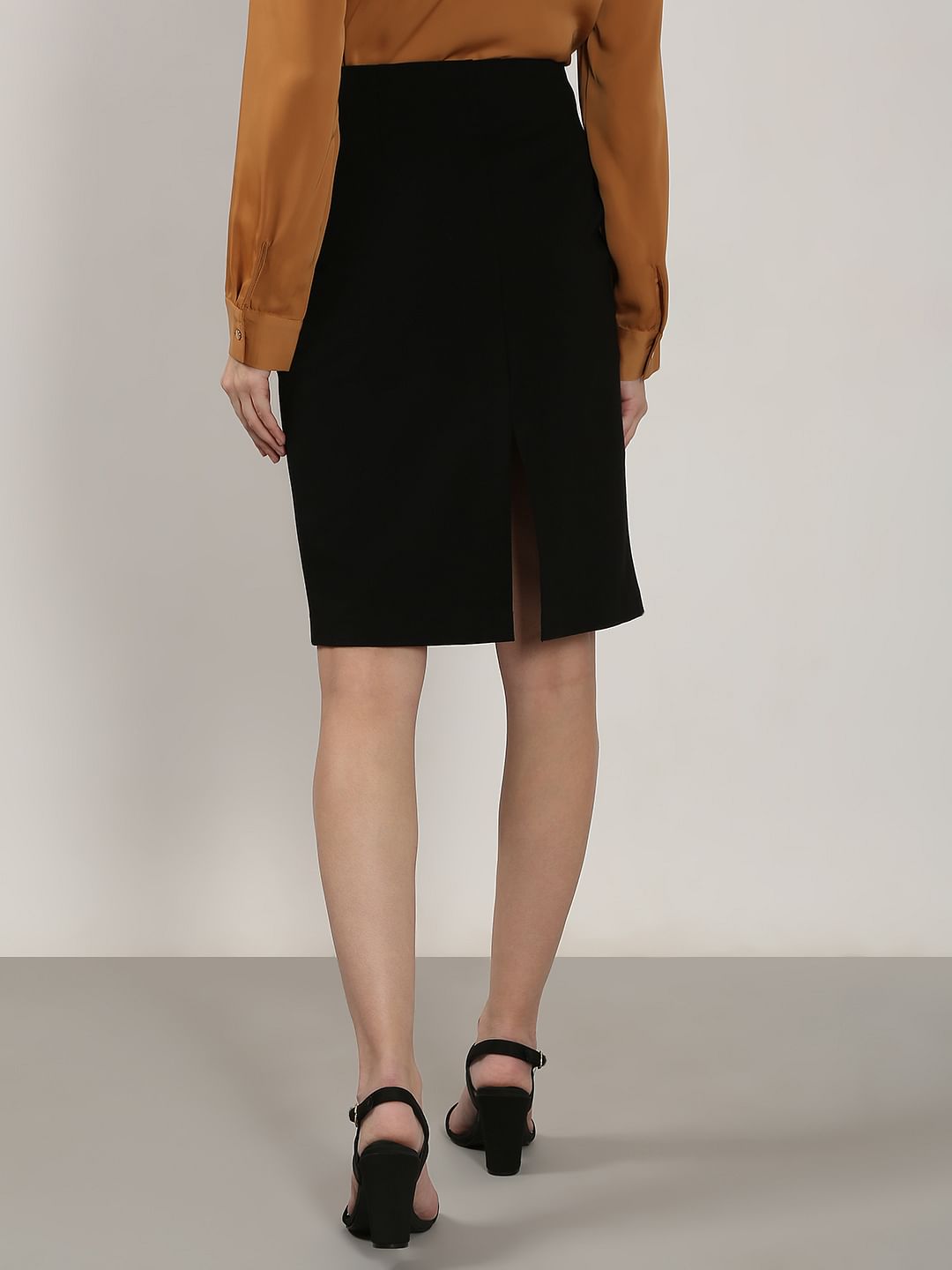 Black High Rise Pencil Skirt