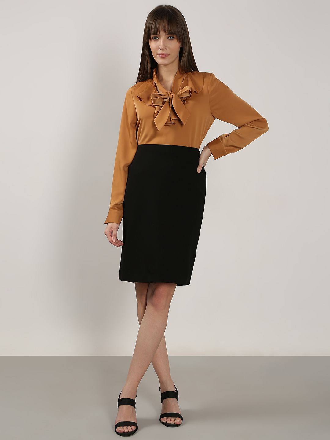 Black High Rise Pencil Skirt