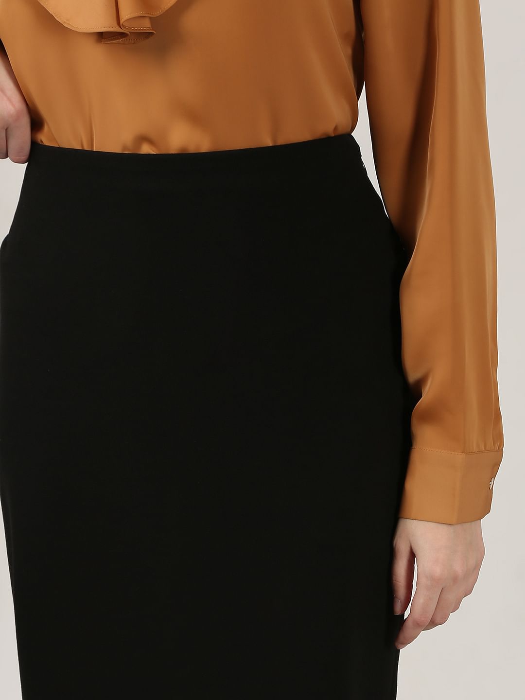 Black High Rise Pencil Skirt