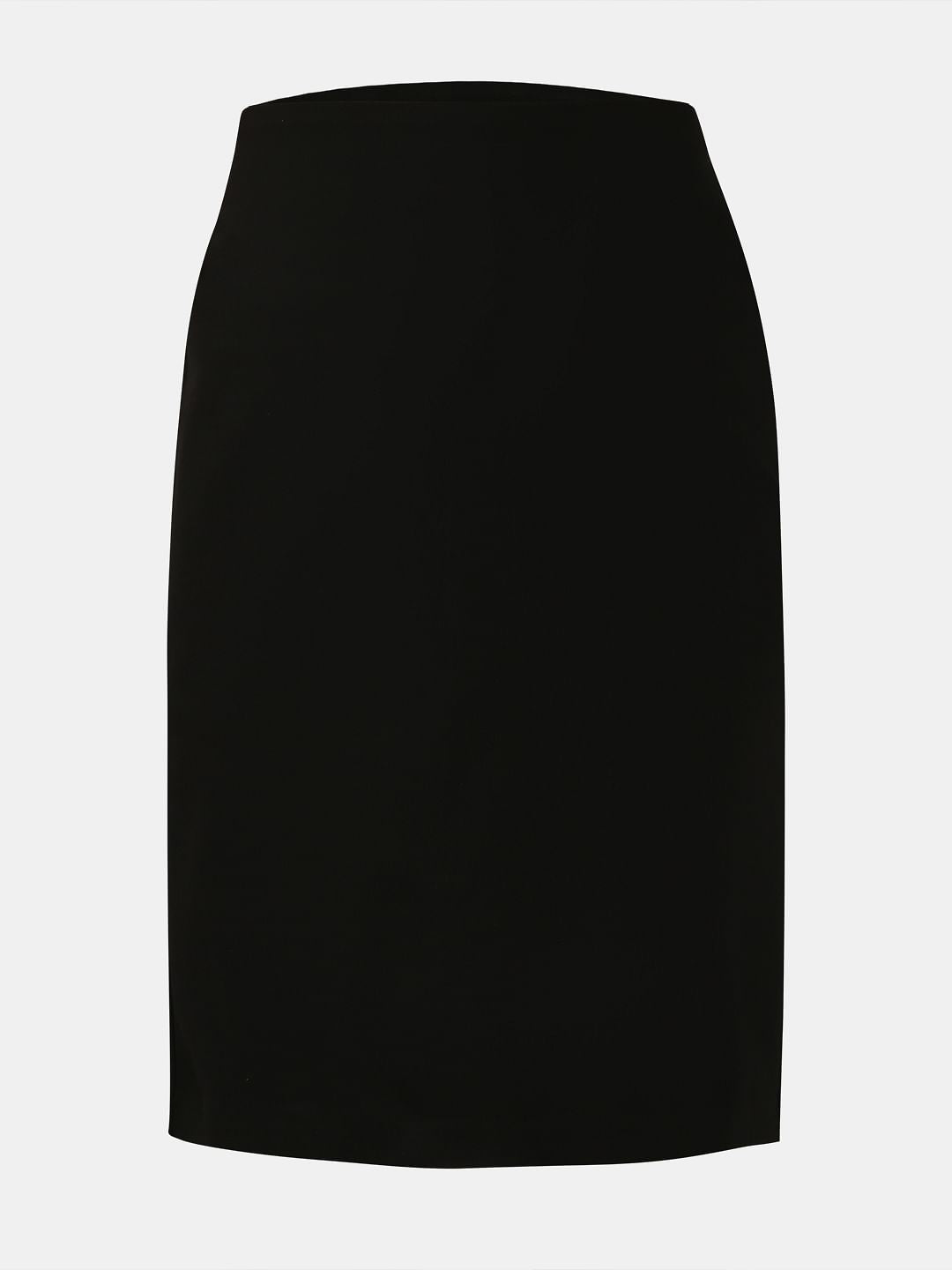 Black High Rise Pencil Skirt