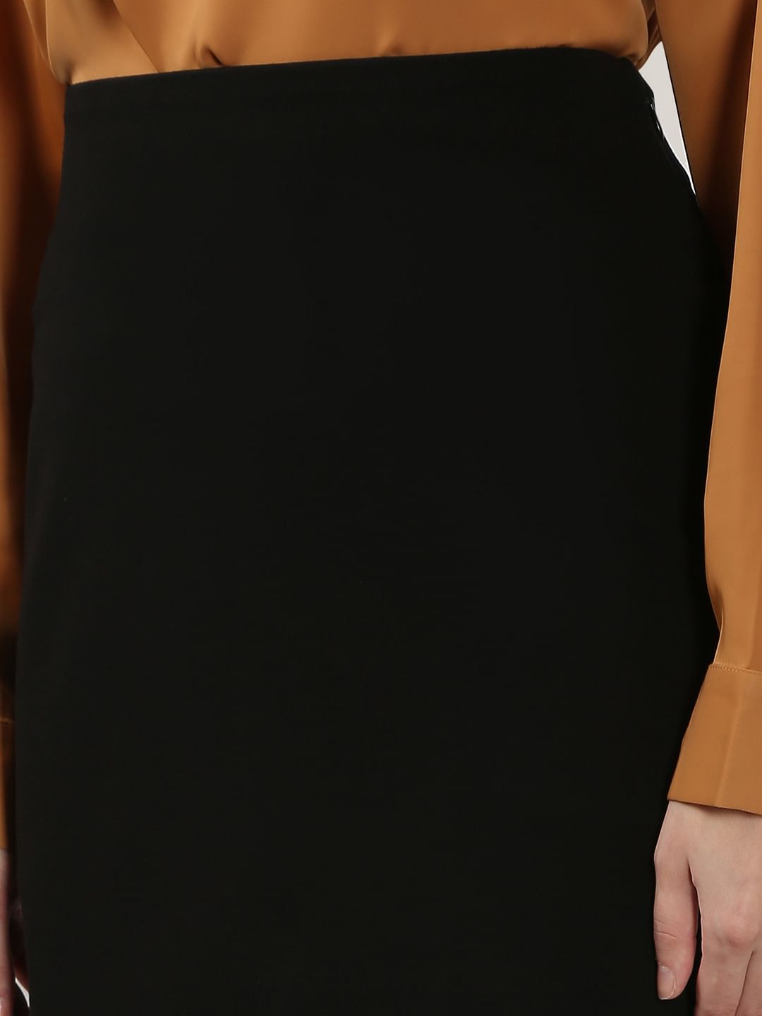 Black High Rise Pencil Skirt