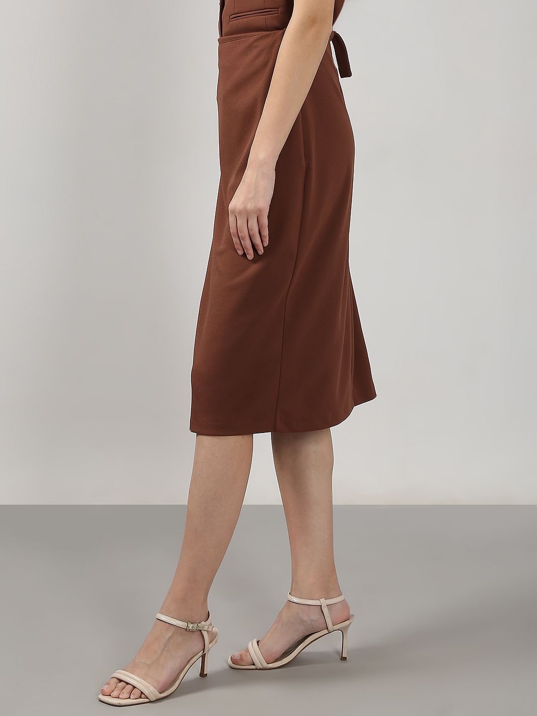 Brown High Rise Skirt