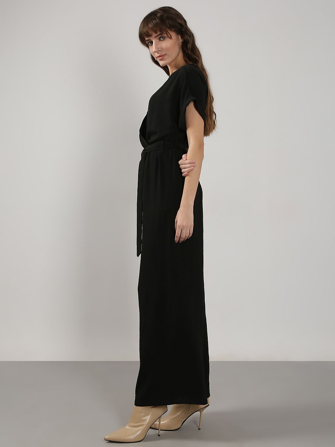 Black V Neck Jumpsuit