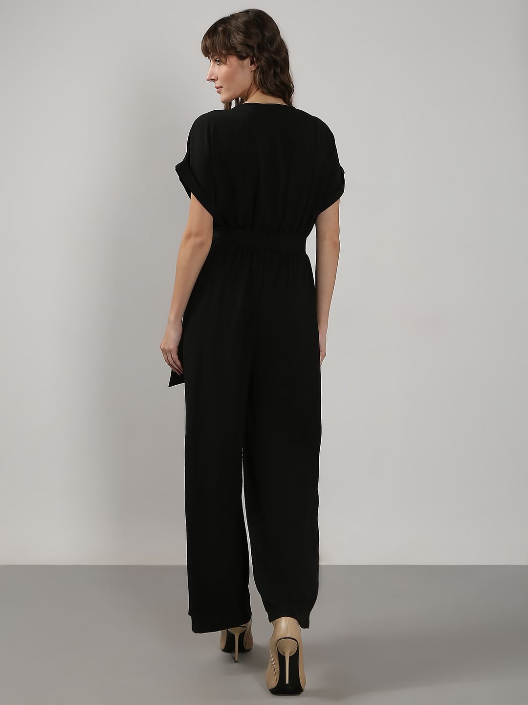 Black V Neck Jumpsuit