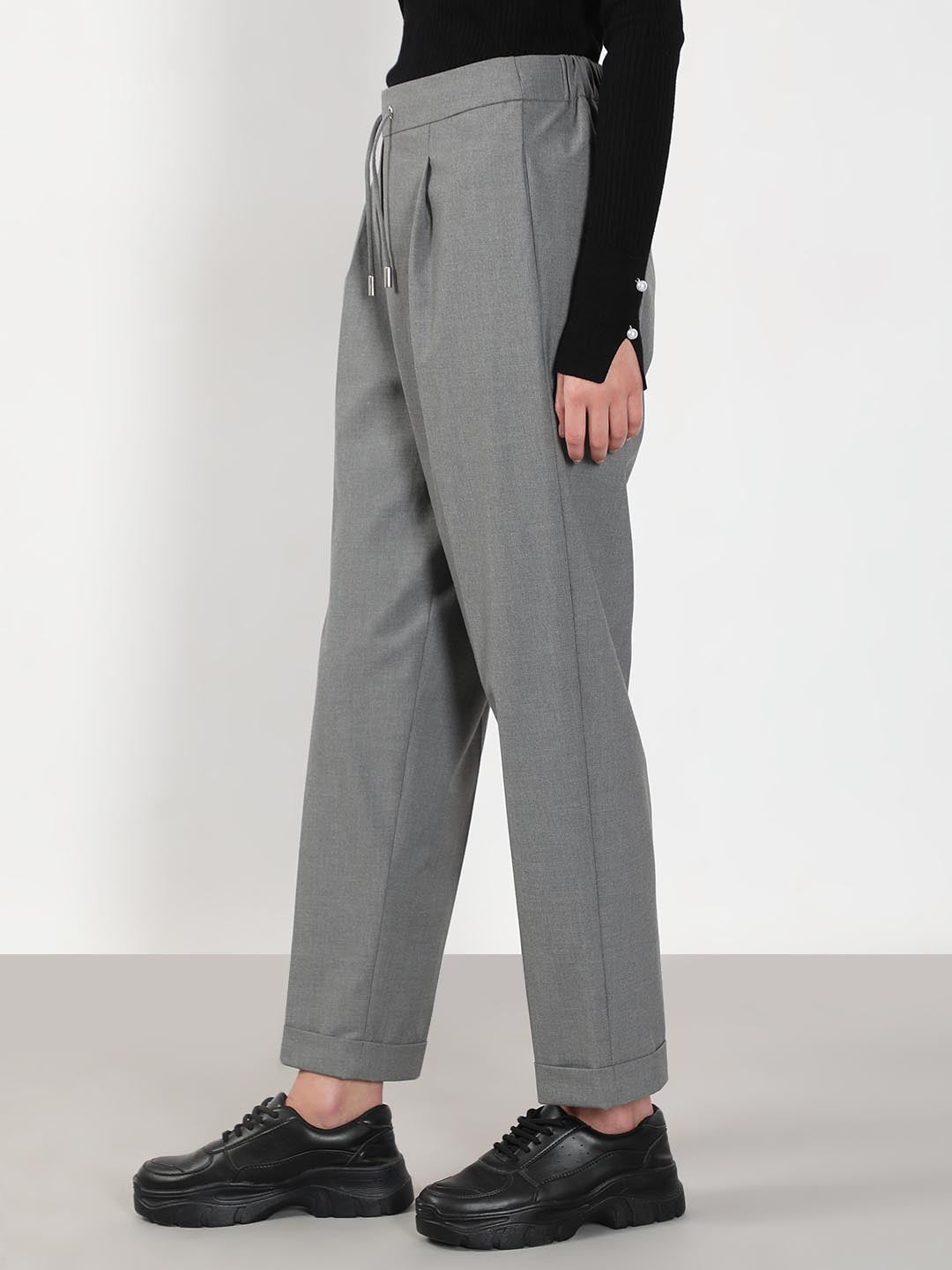 Vero Moda Light Grey Tapered Fit Pants