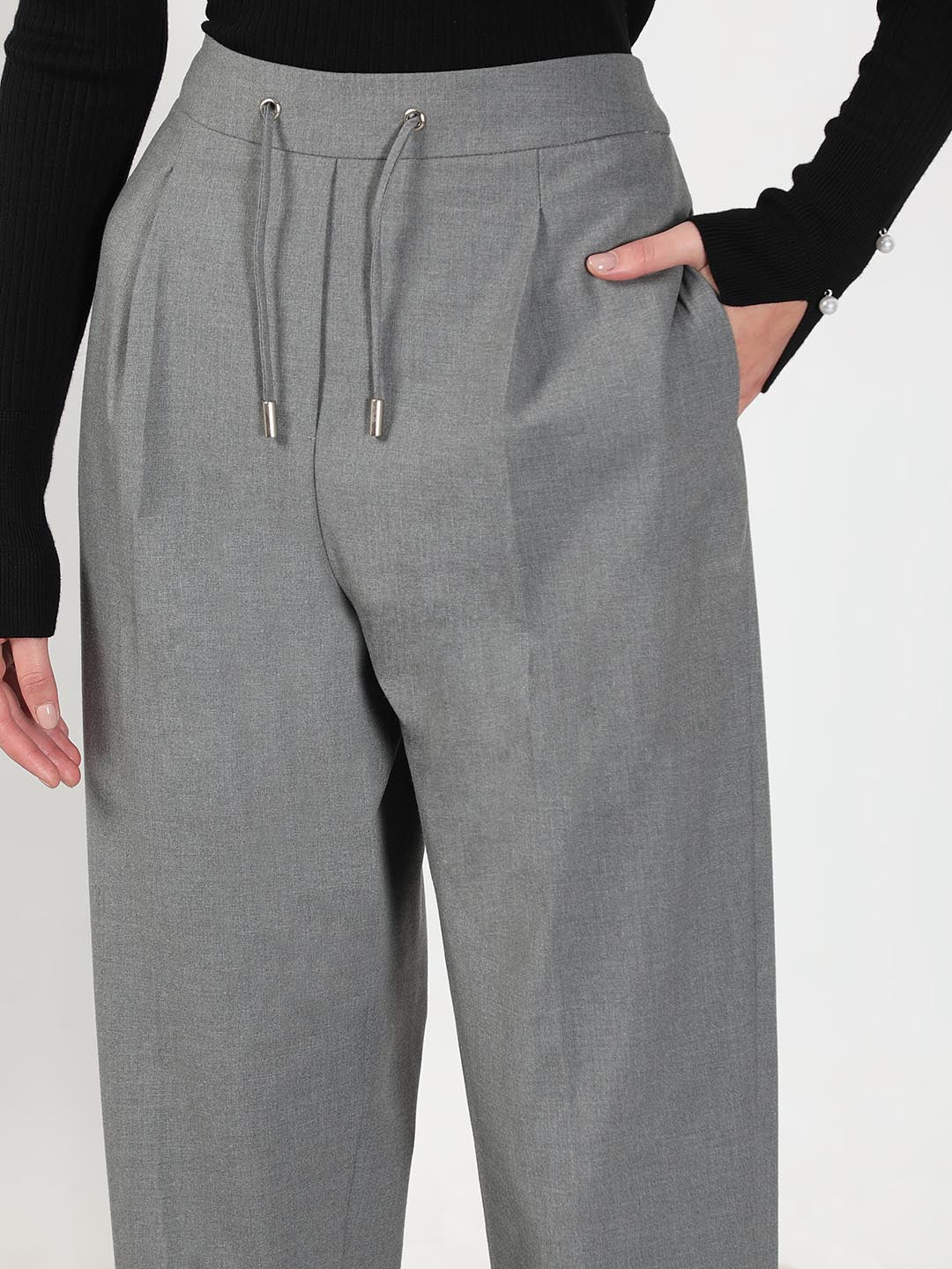 Vero Moda Light Grey Tapered Fit Pants