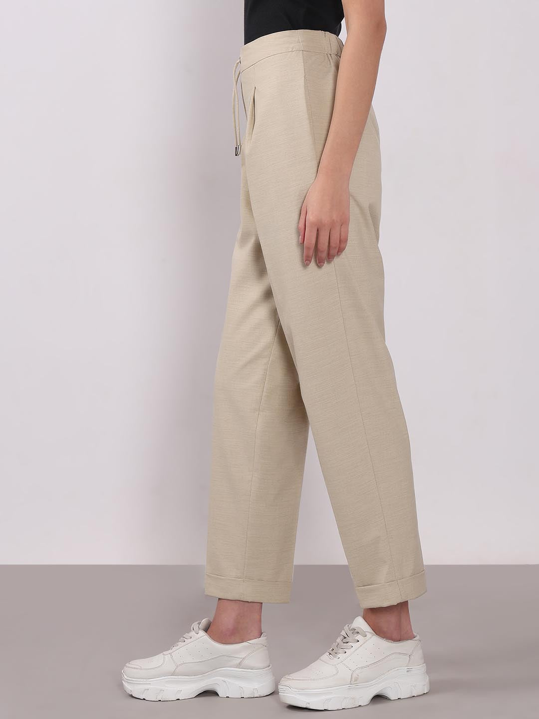 Vero Moda Beige Tapered Fit Pants