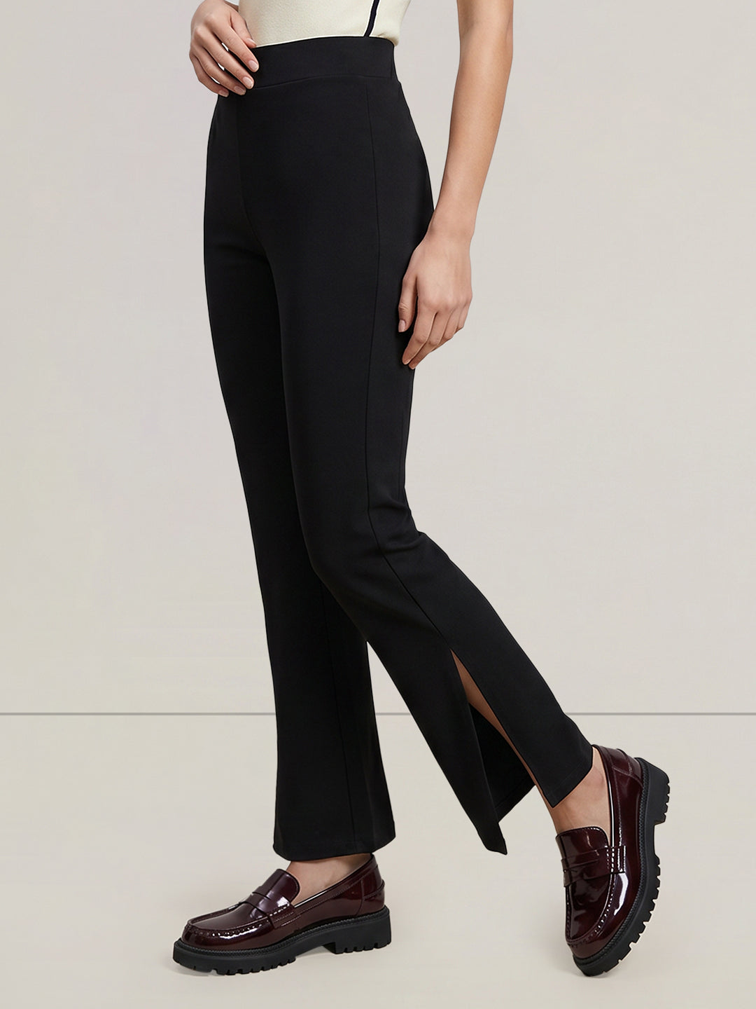 Black High Rise Flared Pants