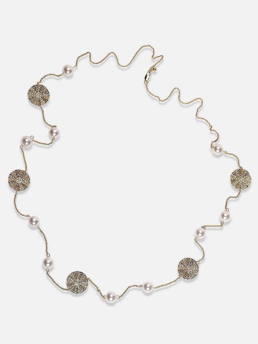 Golden Pearl Detail Necklace