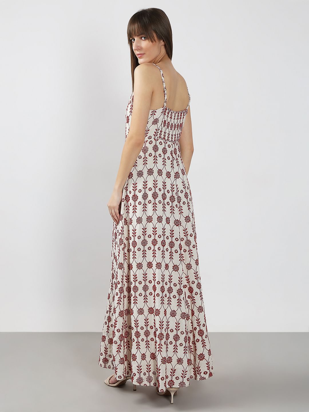 Off-White Embroidered Maxi Dress
