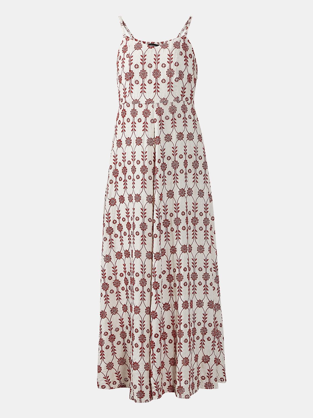 Off-White Embroidered Maxi Dress