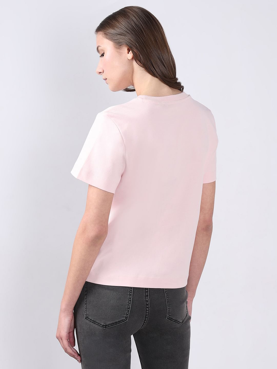 Pink Cotton O-Neck T-Shirt