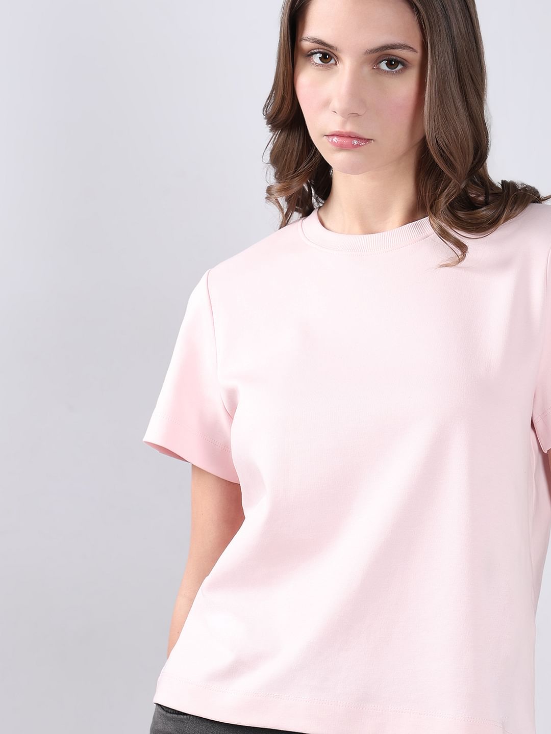 Pink Cotton O-Neck T-Shirt