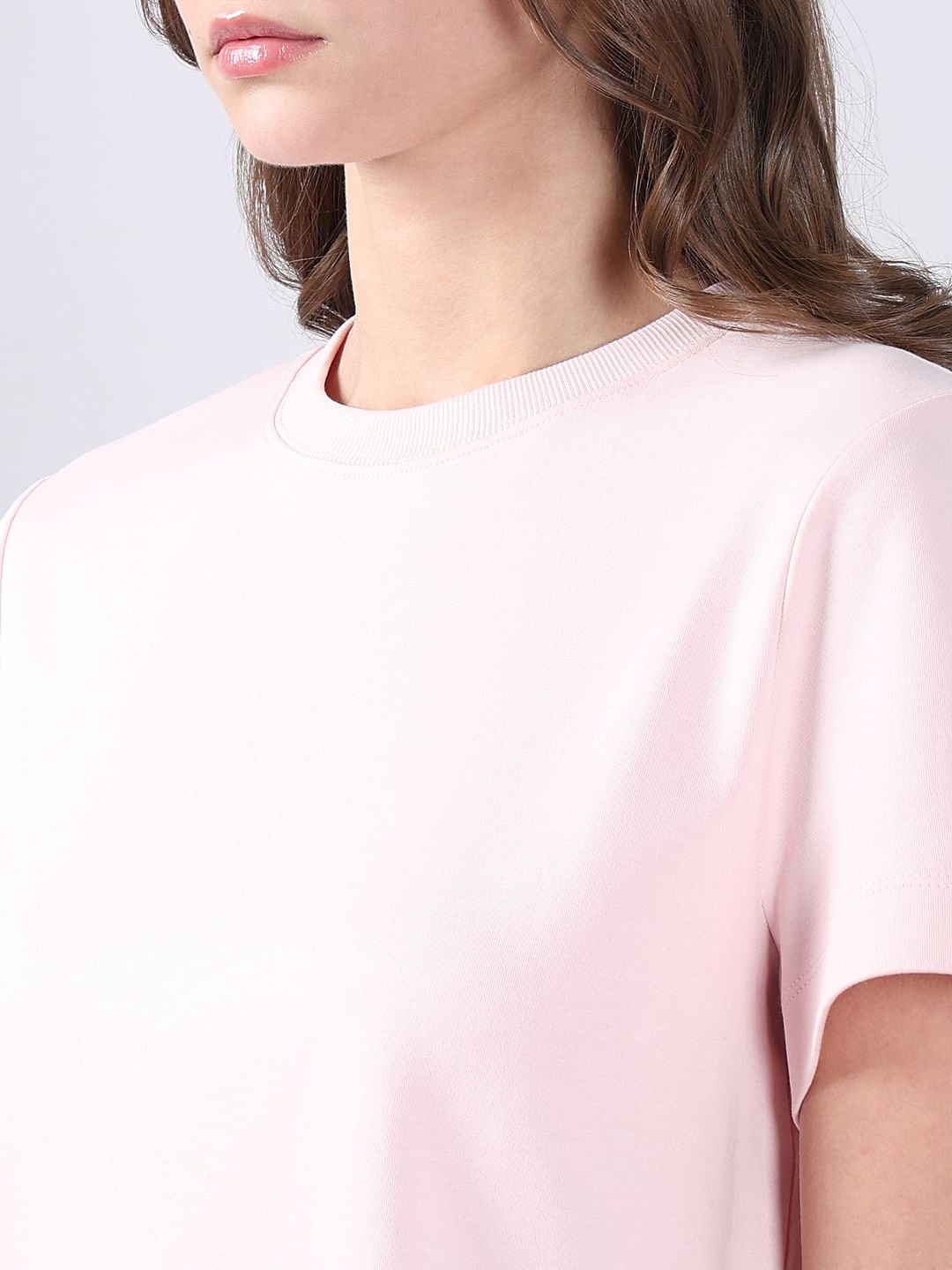 Pink Cotton O-Neck T-Shirt