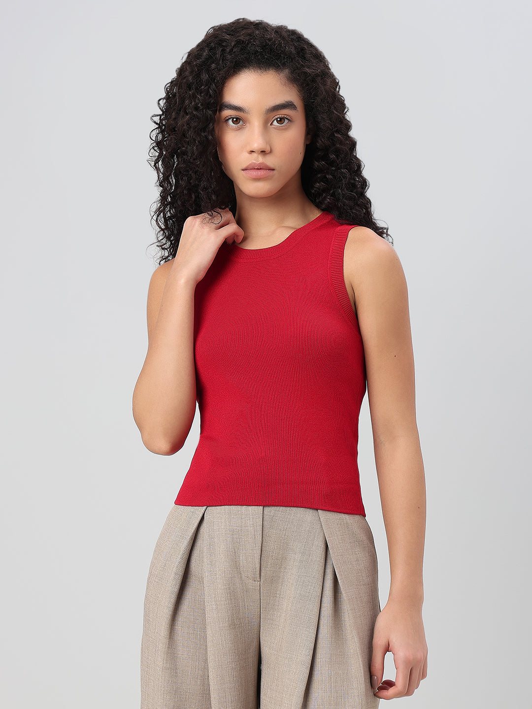 Red Sleeveless Top