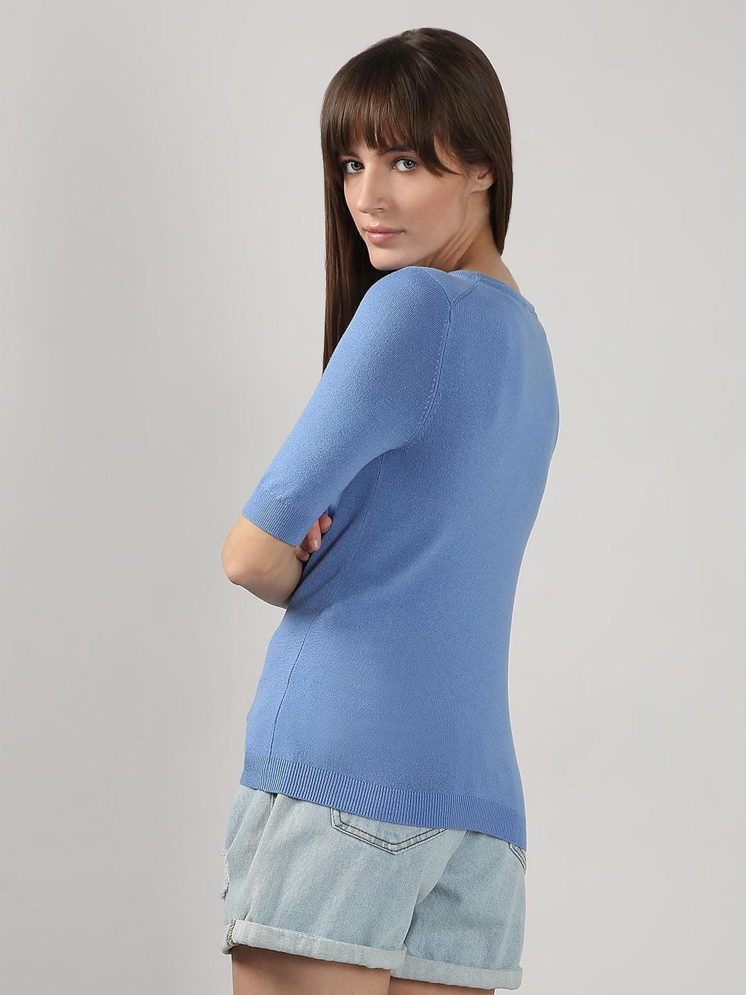 Blue Knitted Top