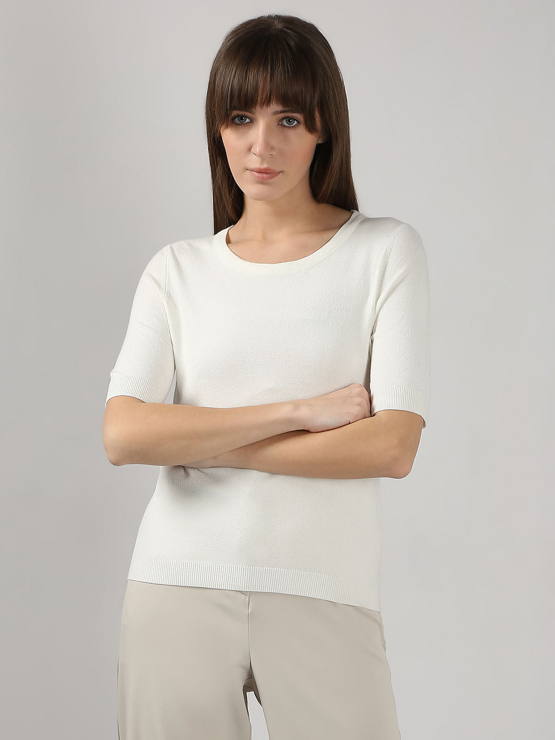 White Knitted Top