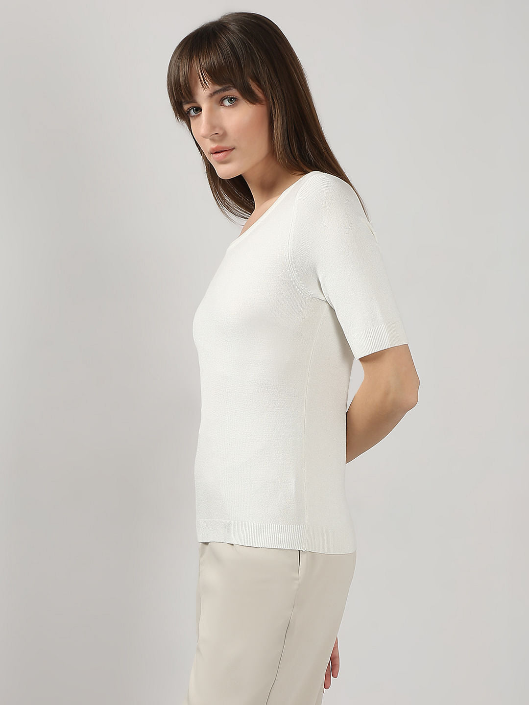 White Knitted Top