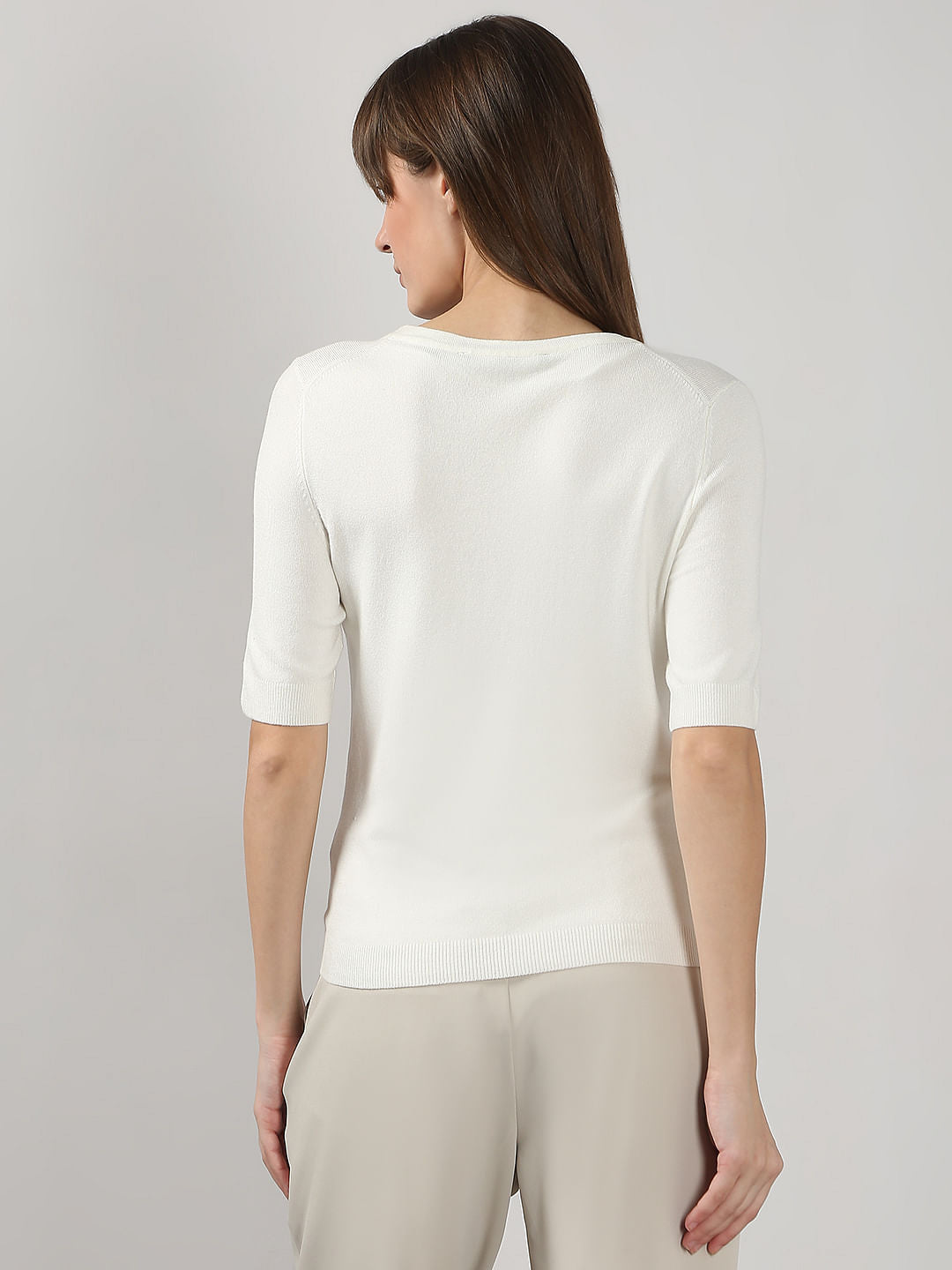 White Knitted Top