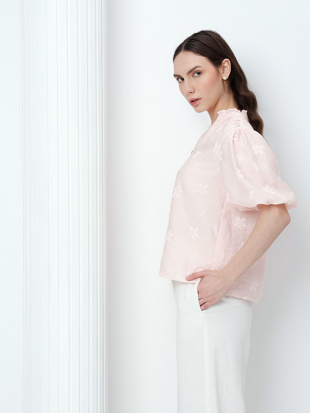 Pink Embroidered Top