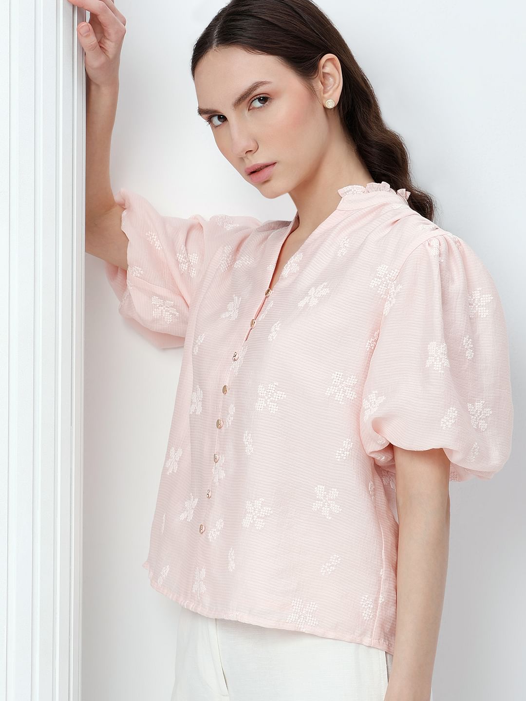 Pink Embroidered Top