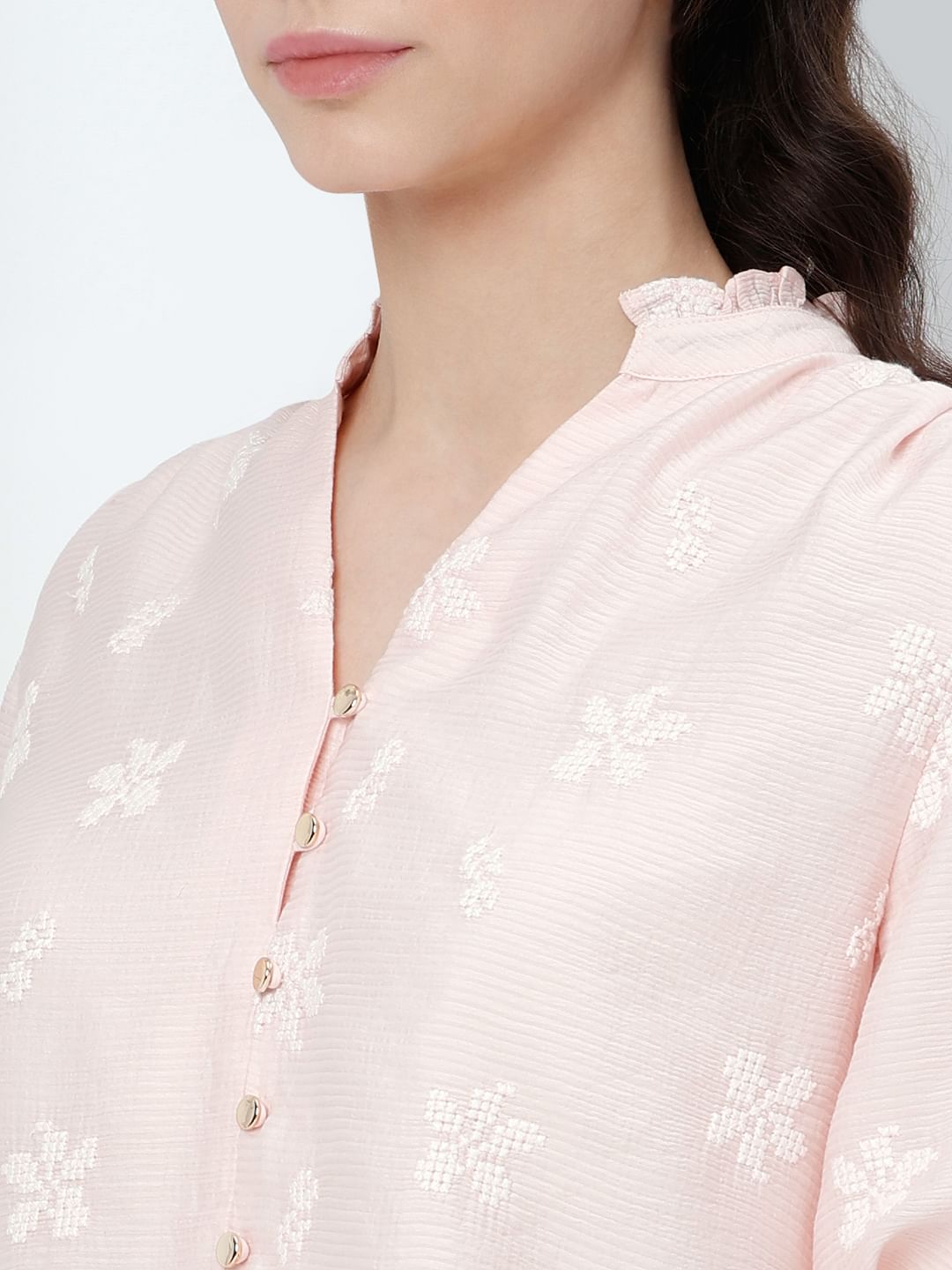 Pink Embroidered Top