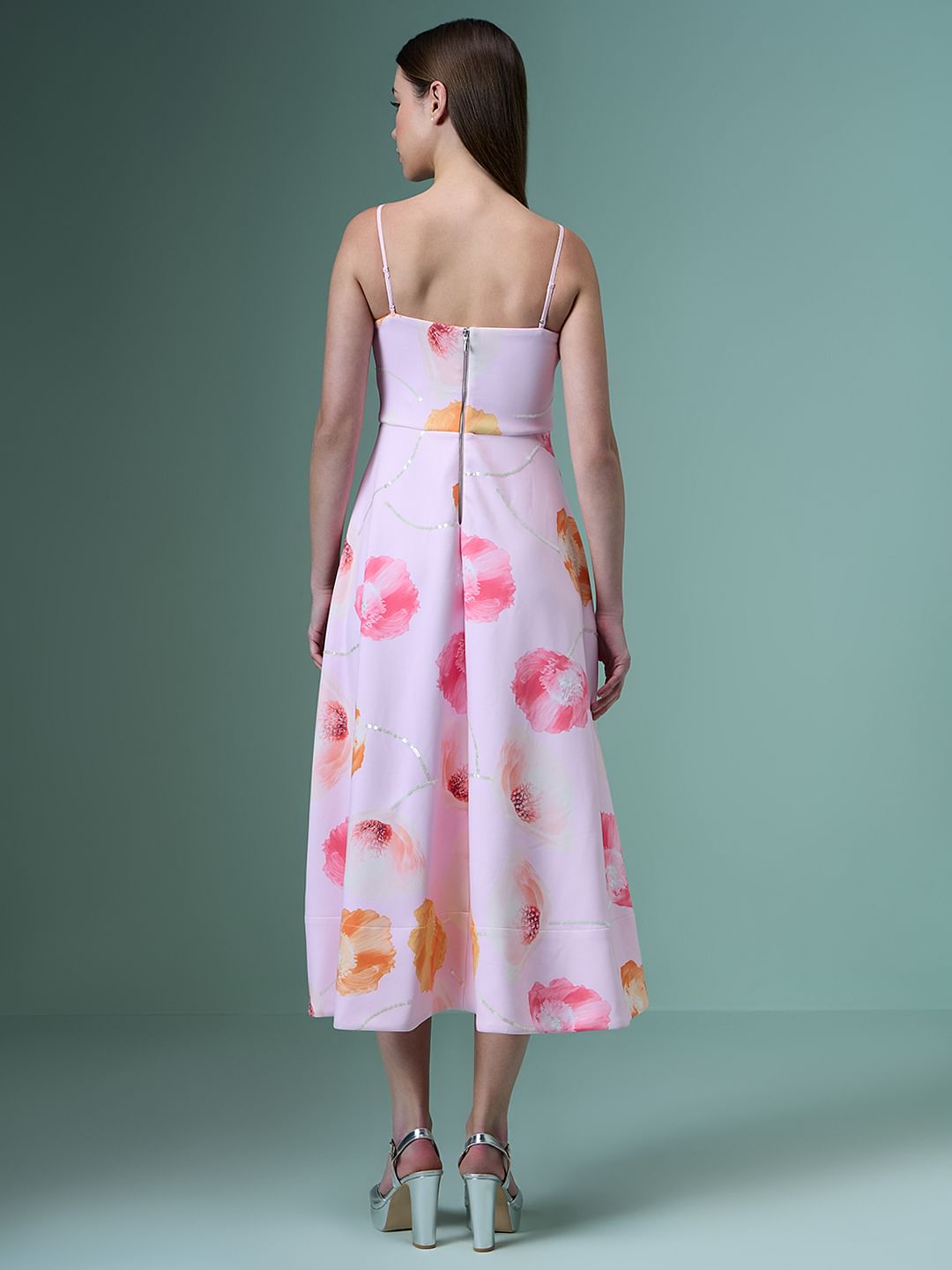 Marquee Pink Floral Midi Dress