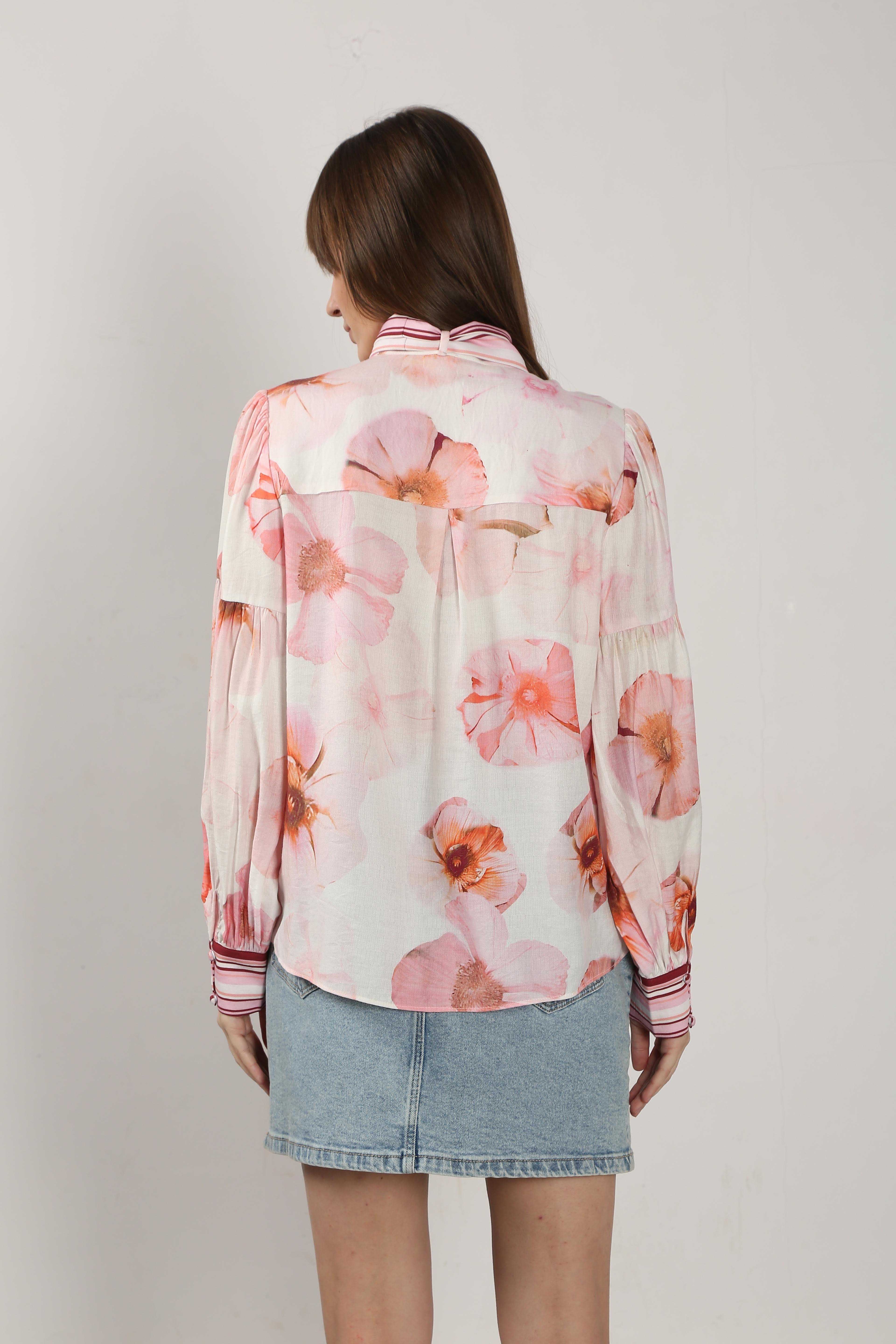 Vero Moda White Floral Print Shirt