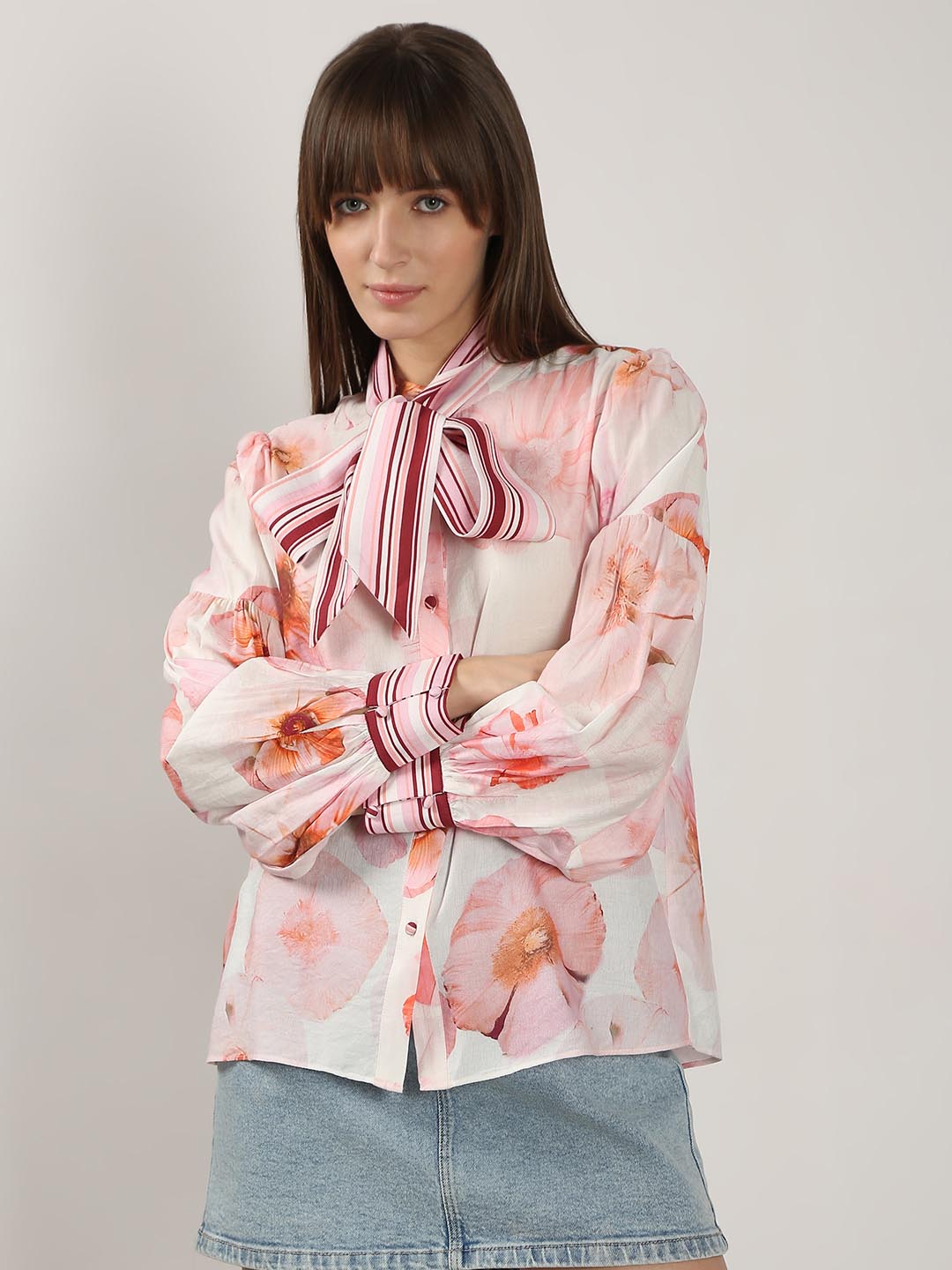 Vero Moda White Floral Print Shirt