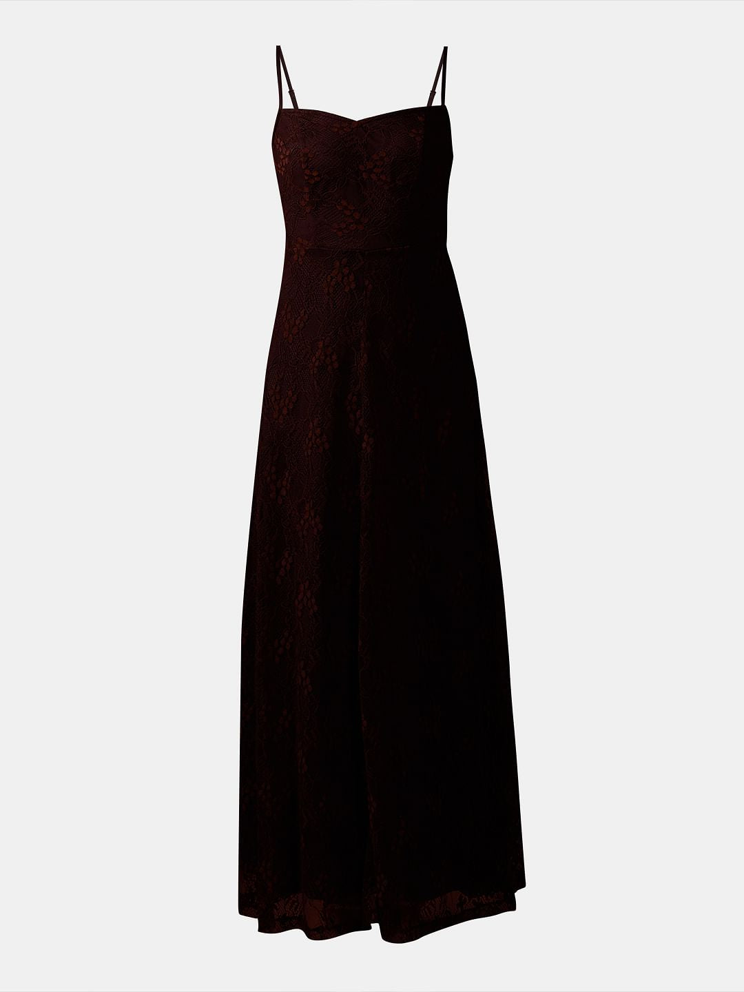 Dark Brown Mesh Lace Dress