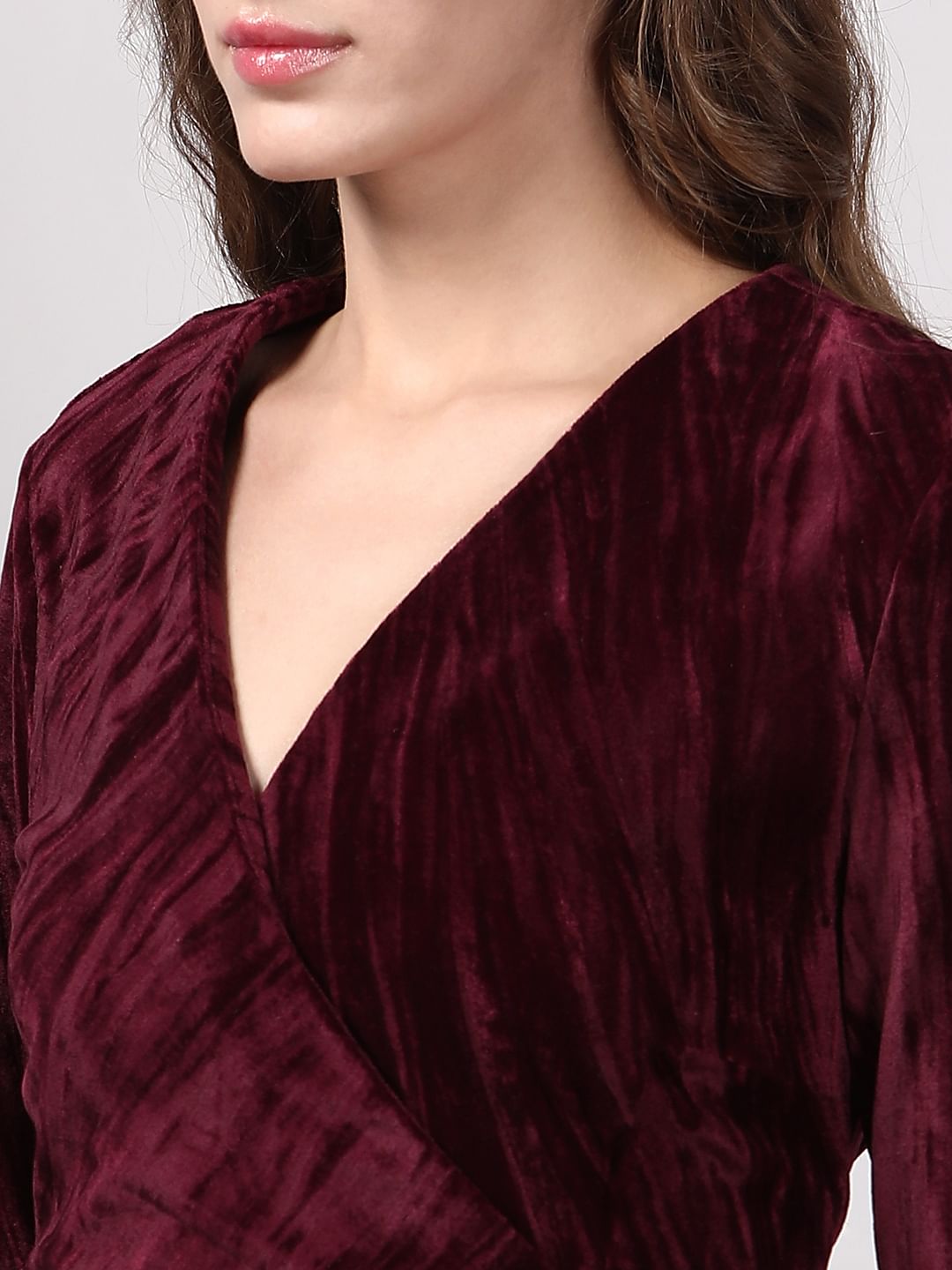 Maroon Velvet Dress
