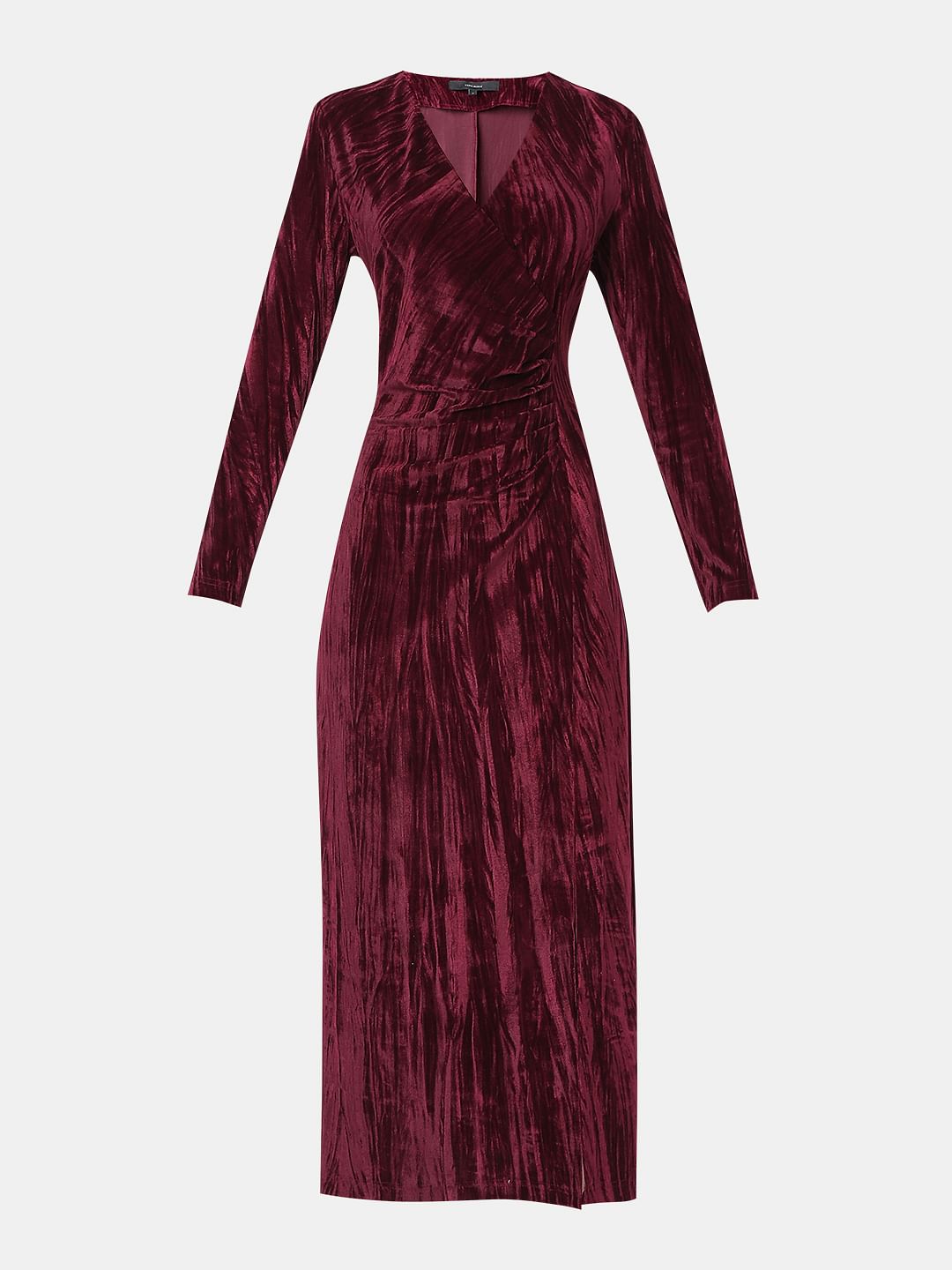 Maroon Velvet Dress
