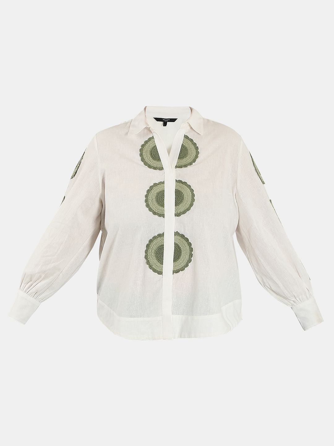 Curve White Printed Cotton Shirt