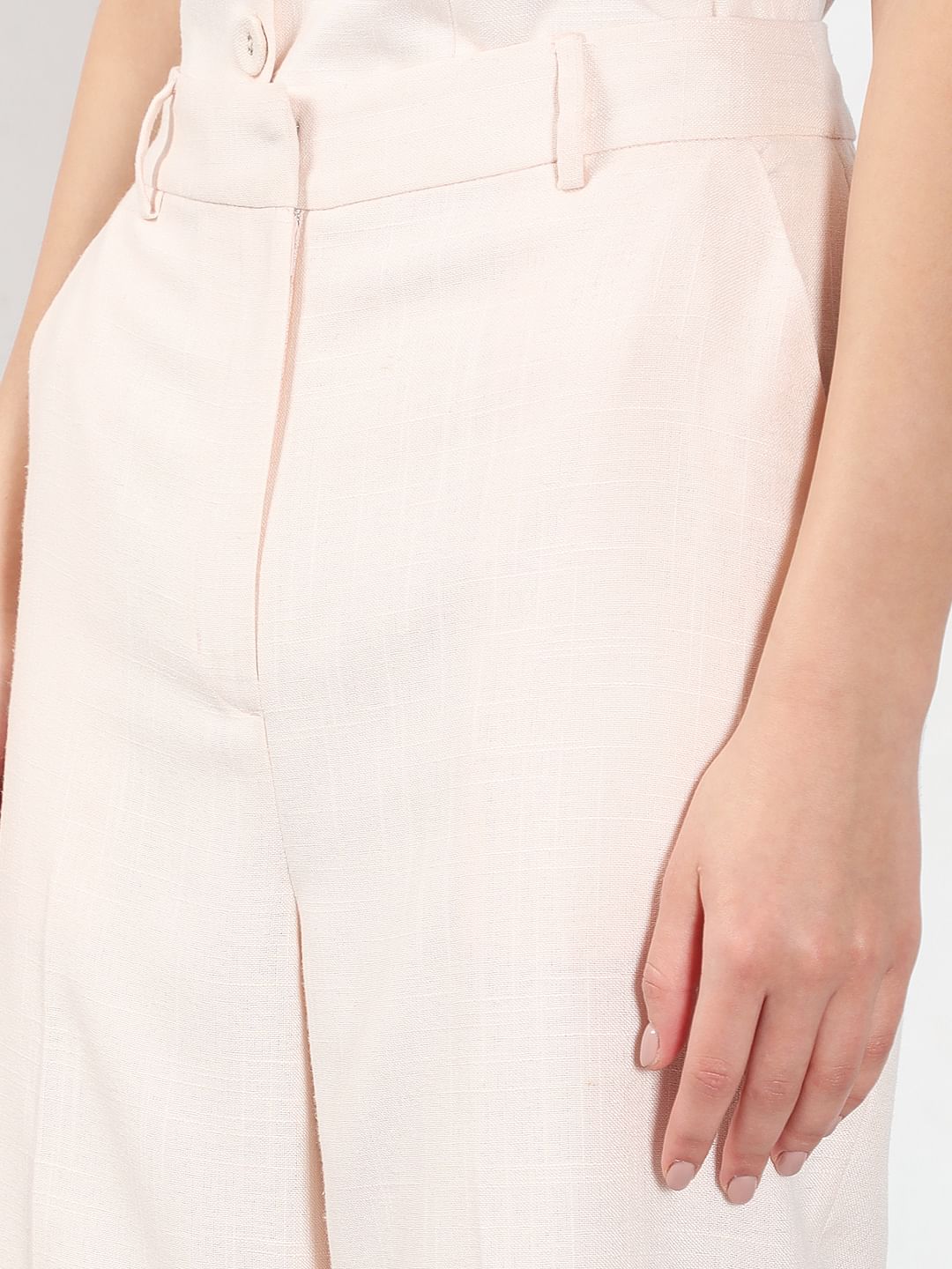 Light Pink High Rise Tailored Pants