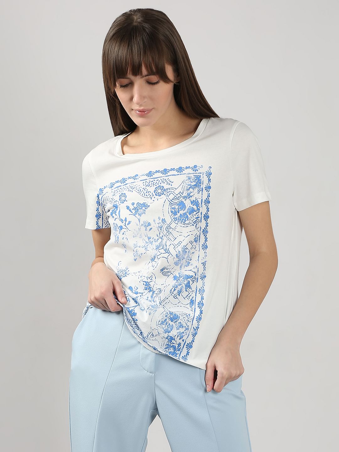 White Printed T-Shirt