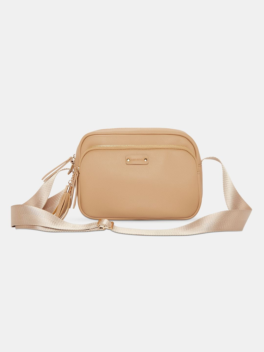 Tan Rectangular Sling Bag